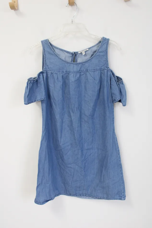 Charlotte Russe Chambray Cold Shoulder Dress S Charlotte Russe Earrings