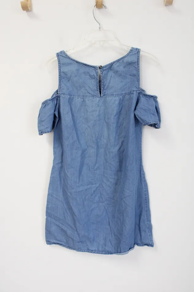 Charlotte Russe Chambray Cold Shoulder Dress S Charlotte Russe Earrings