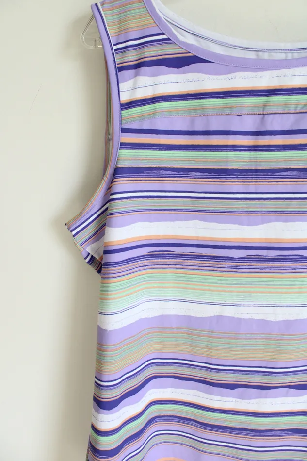 Columbia Sportswear Purple Striped Stretch Tank XL Columbia Earrings
