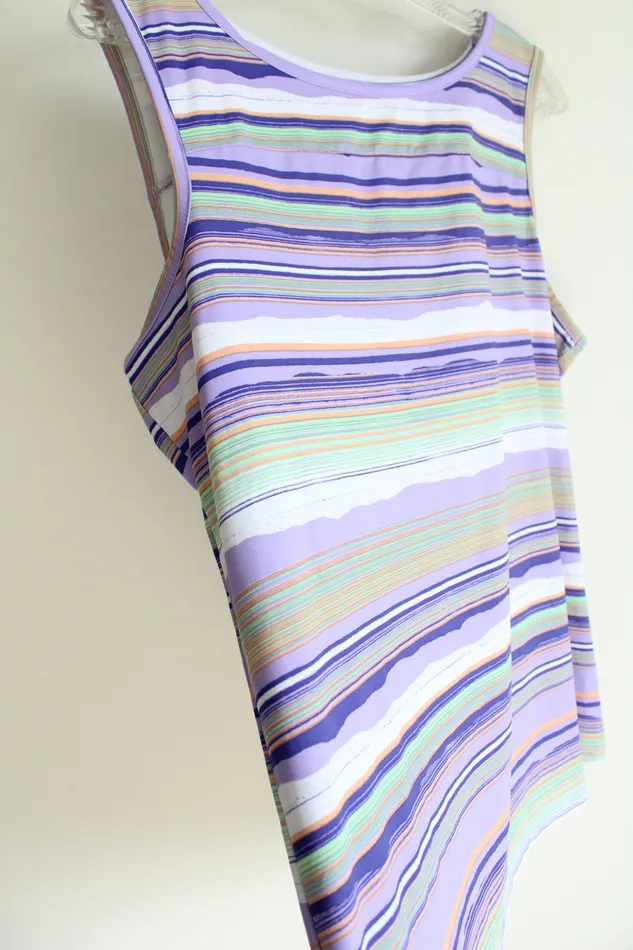 Columbia Sportswear Purple Striped Stretch Tank XL Columbia Earrings