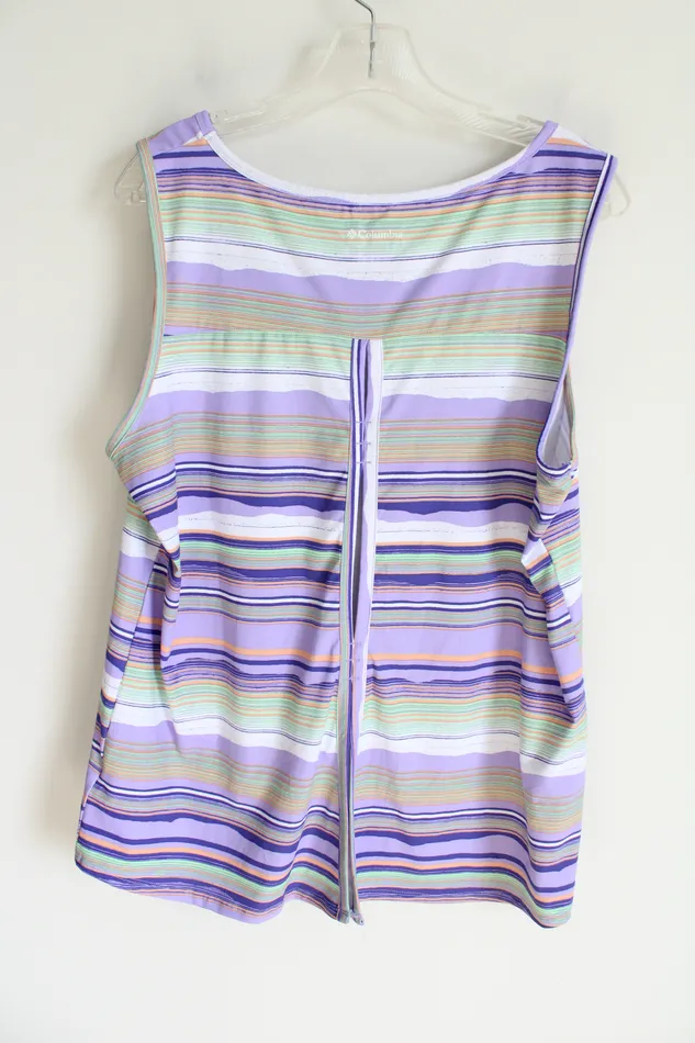 Columbia Sportswear Purple Striped Stretch Tank XL Columbia Earrings