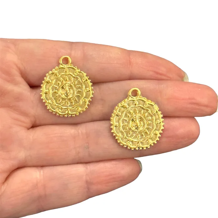 Earrings Peppy Beads Matte Gold Plated Authentic Coin Charms 2 pcs in a pack