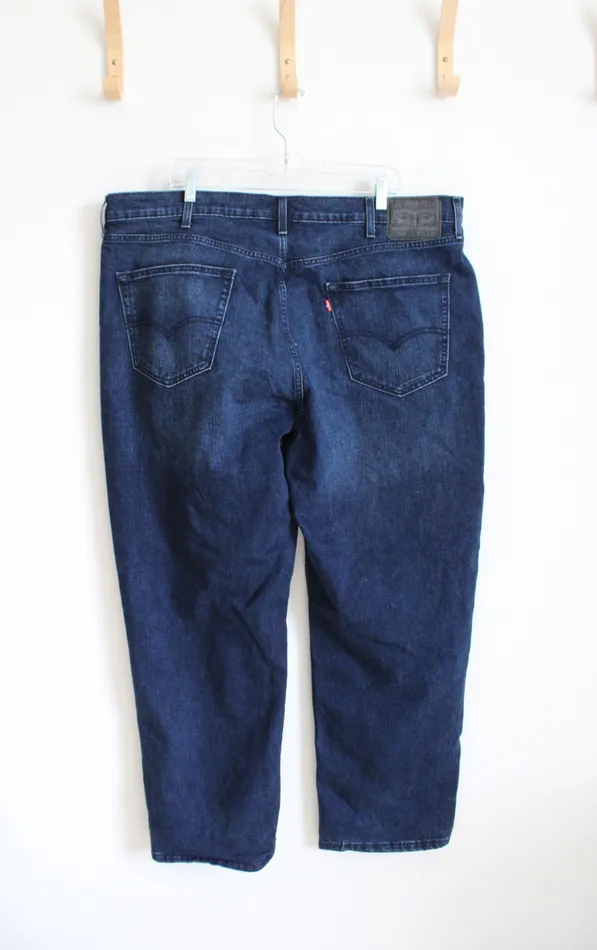 Levis Levis Dark Wash Blue Jeans 42X30 Rings
