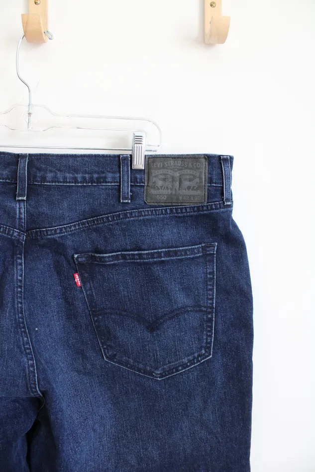 Levis Levis Dark Wash Blue Jeans 42X30 Rings