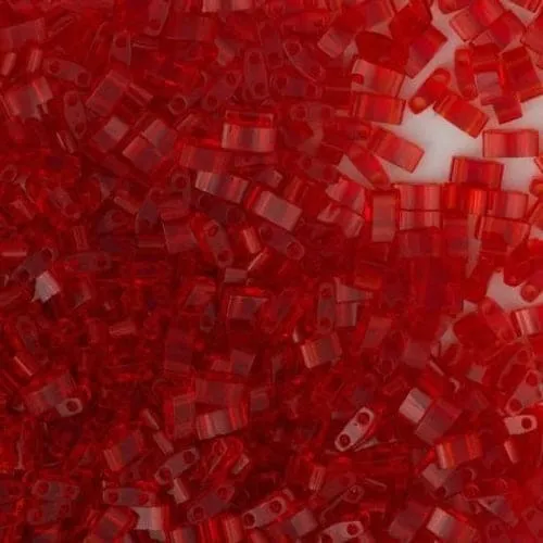 Necklaces Miyuki Half Tila Beads HTL0140 Transparent Light Red Peppy Beads
