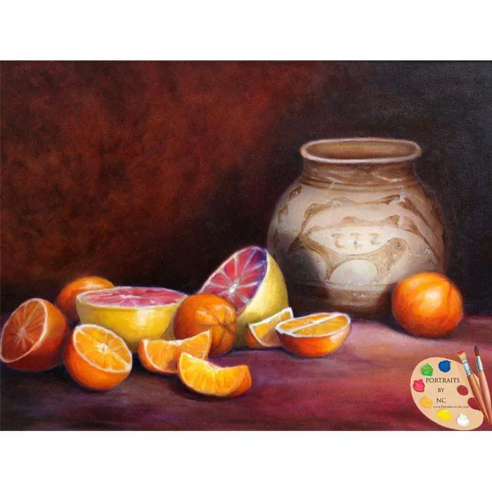 Still Life Painting Iranian Jar Print 55 Portraits by NC Earrings