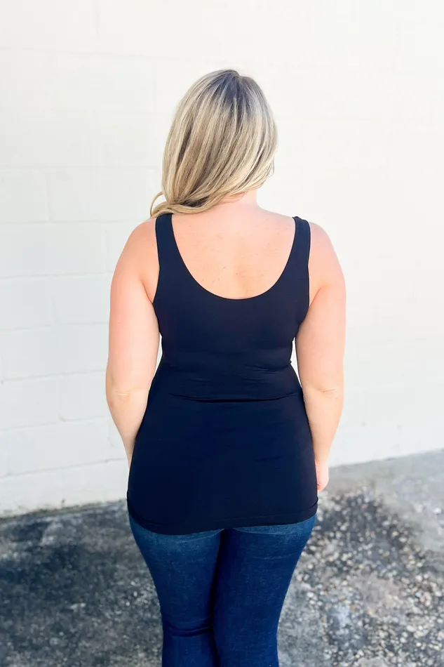 The Perfect Basic Seamless Reversible Tank Top Black Judson Rings