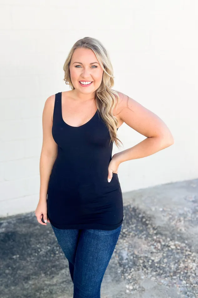 The Perfect Basic Seamless Reversible Tank Top Black Judson Rings