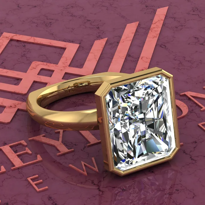 85 Carat Medium Radiant Cut Bezel Euro Shank Solitaire D Color Moissanite Ring Leyloon Jewelry Rings