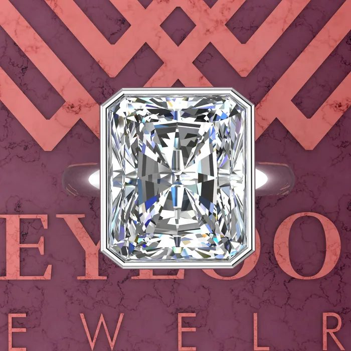 85 Carat Medium Radiant Cut Bezel Euro Shank Solitaire D Color Moissanite Ring Leyloon Jewelry Rings