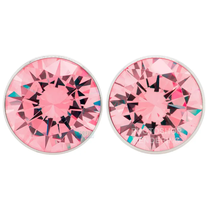 Anatometal Necklaces Single Gem BIG BLING Plugs Eyelets with BrilliantCut Gem Salmon Pink Anatometal Necklaces Single Gem BIG BLING Plugs Eyelets with BrilliantCut Gem Salmon Pink