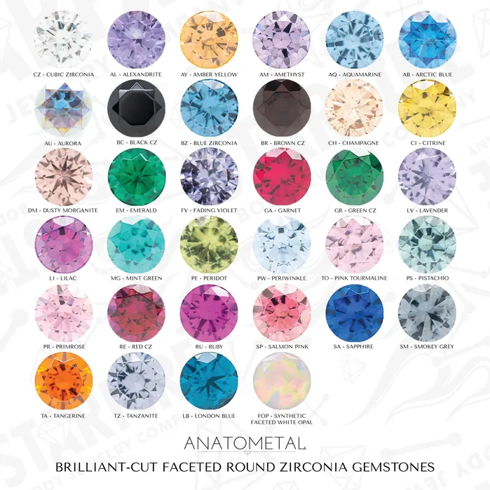 Anatometal Necklaces Single Gem BIG BLING Plugs Eyelets with BrilliantCut Gem Salmon Pink