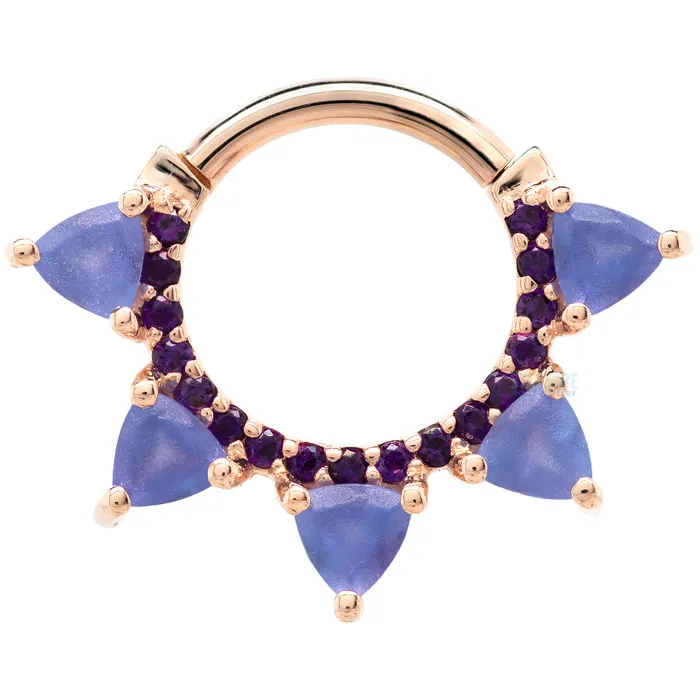 Body Vision BVLA Rings Alpha Hinge Ring in Gold with Sand Blasted Tanzanite Amethyst Body Vision BVLA Rings Alpha Hinge Ring in Gold with Sand Blasted Tanzanite Amethyst