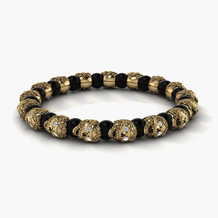 Bracelets Blaze Gold Skull Bracelet Proclamation Jewelry