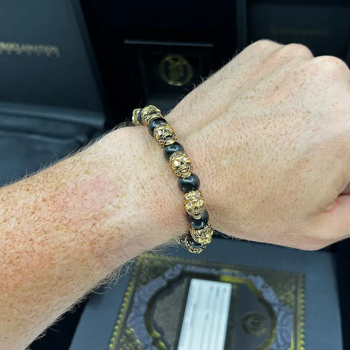 Bracelets Blaze Gold Skull Bracelet Proclamation Jewelry