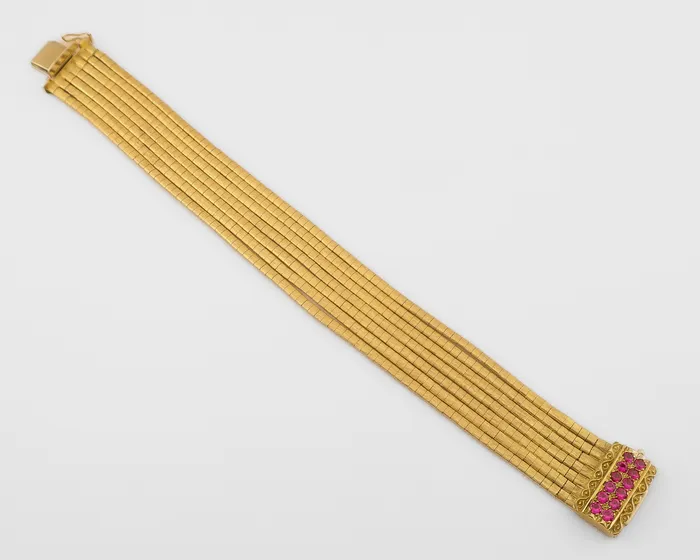 Bracelets Isadoras LD Midcentury Une A Erre Bracelet with Rubies