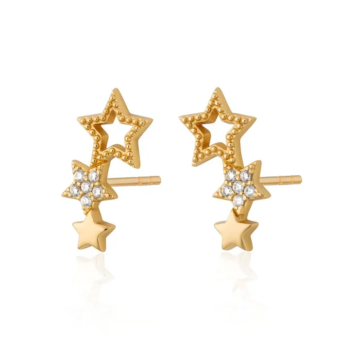Earrings Scream Pretty Hannah Martin Star Ear Climber Stud Earrings