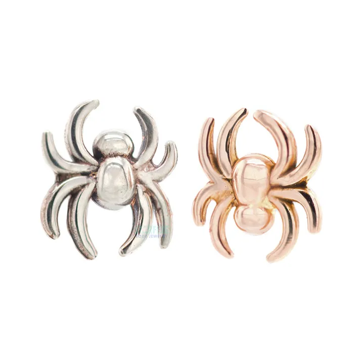 Earrings threadless Spider Pin in Gold LeRoi