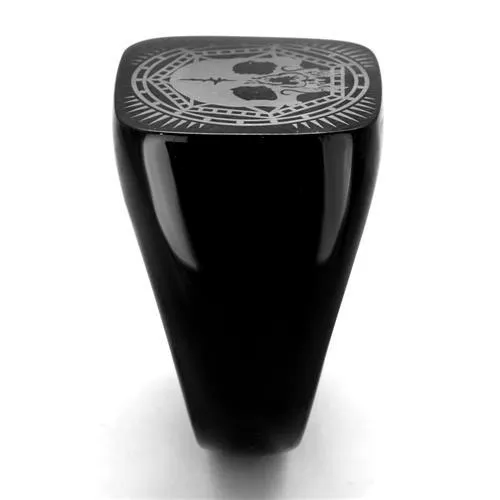 Green Rings CJ2306 Wholesale Mens Stainless Steel IP Black Skull Ring Green Rings CJ2306 Wholesale Mens Stainless Steel IP Black Skull Ring