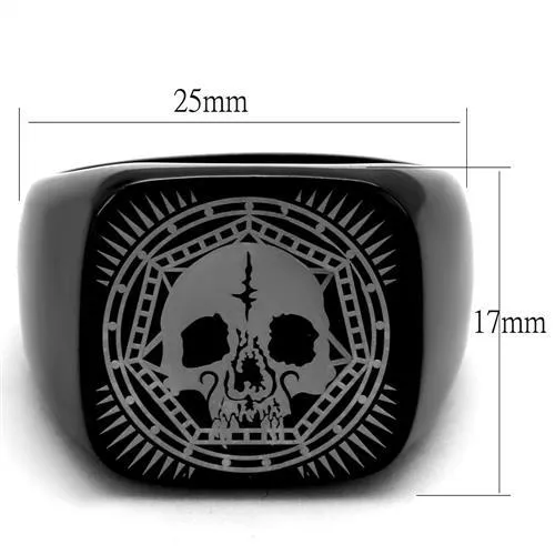Green Rings CJ2306 Wholesale Mens Stainless Steel IP Black Skull Ring Green Rings CJ2306 Wholesale Mens Stainless Steel IP Black Skull Ring