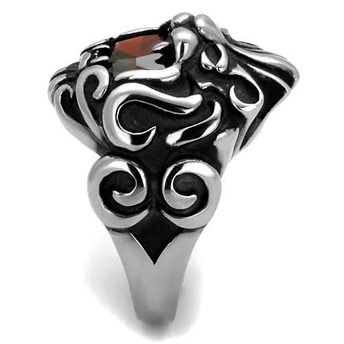 Green Rings CJ2339 Wholesale Mens Stainless Steel High polished AAA Grade CZ Garnet Lion Ring Green Rings CJ2339 Wholesale Mens Stainless Steel High polished AAA Grade CZ Garnet Lion Ring