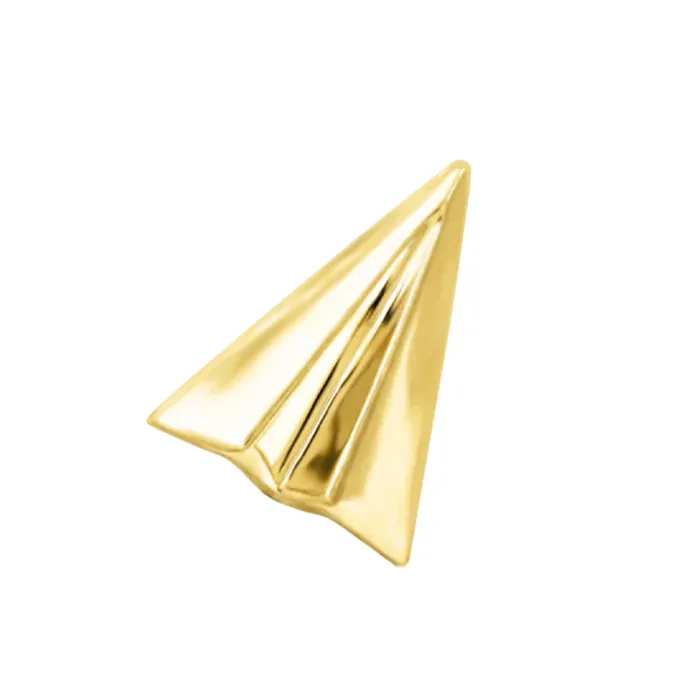 Junipurr Jewelry Earrings threadless Paper Plane End in Gold