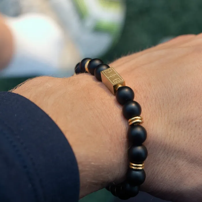 MoreThan90 Bracelets MATTE BLACK BRACELET GOLD