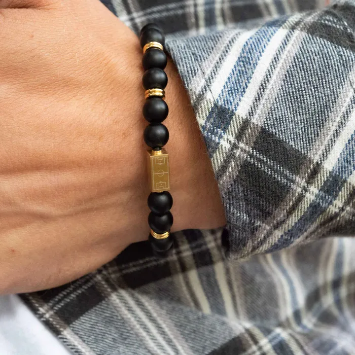 MoreThan90 Bracelets MATTE BLACK BRACELET GOLD