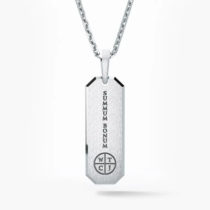 Proclamation Jewelry Necklaces Stoic 4 Virtues Silver Tag Pendant