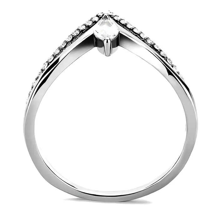 Rings Green CJ109 Wholesale Womens Stainless Steel AAA Grade Clear Cubic Zirconia Minimal Chevron Ring Rings Green CJ109 Wholesale Womens Stainless Steel AAA Grade Clear Cubic Zirconia Minimal Chevron Ring
