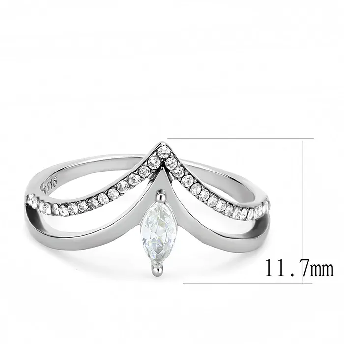 Rings Green CJ109 Wholesale Womens Stainless Steel AAA Grade Clear Cubic Zirconia Minimal Chevron Ring Rings Green CJ109 Wholesale Womens Stainless Steel AAA Grade Clear Cubic Zirconia Minimal Chevron Ring