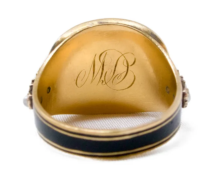 Rings Isadoras A Georgian Enamel Pearl Mourning Ring Rings Isadoras A Georgian Enamel Pearl Mourning Ring