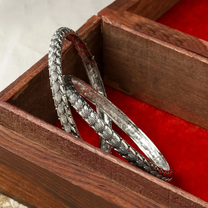 Rings Teejh Kamboja Silver Oxidized Bangles