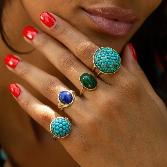 Rings Victorian Lapis Diamond and 14k Gold Ring Antique