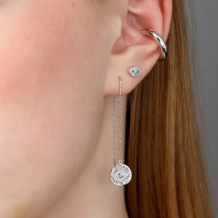 Scream Pretty Earrings Evil Eye Threader Earrings