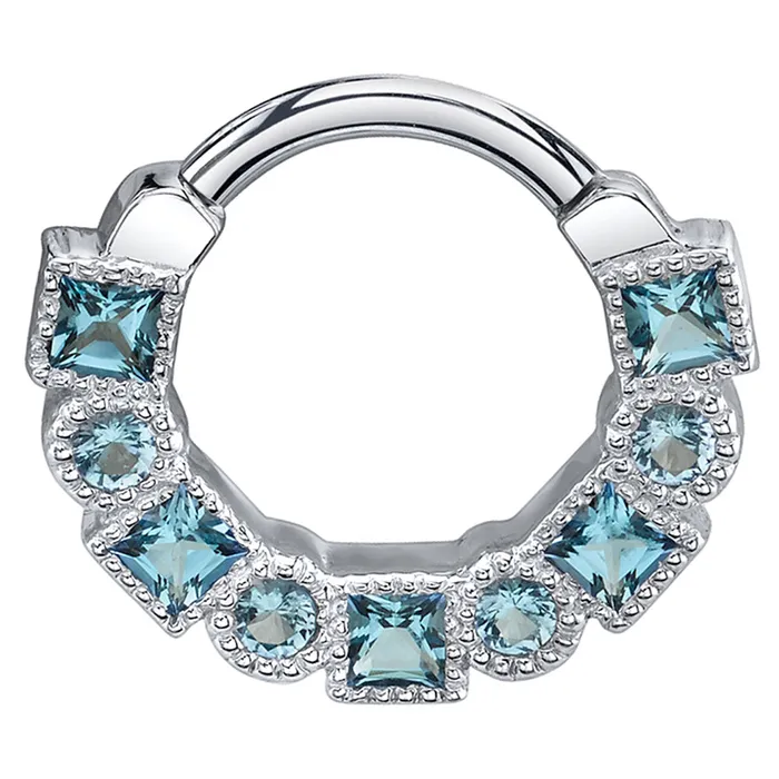 Talus Hinge Ring in Gold with Swiss Blue Topaz Body Vision BVLA Rings