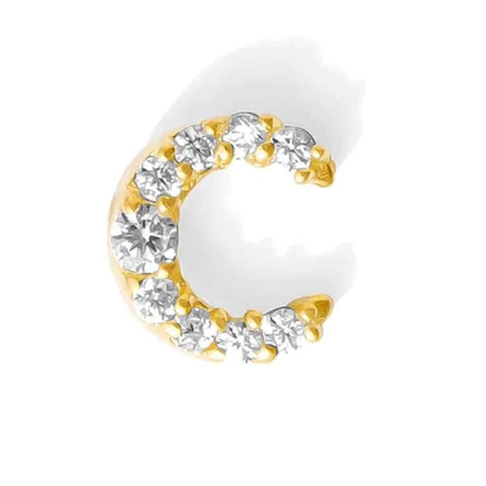 Tawapa threadless Ultra Coven Pin in Gold with Gemstones Earrings