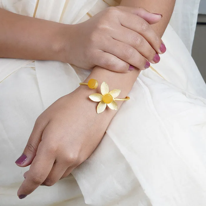 Teejh Bracelets Teejh Juhi Orange Flower Bracelet