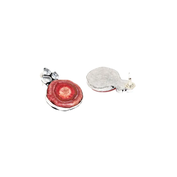 Teejh Harika Red Silver Oxidised Earring Teejh Earrings