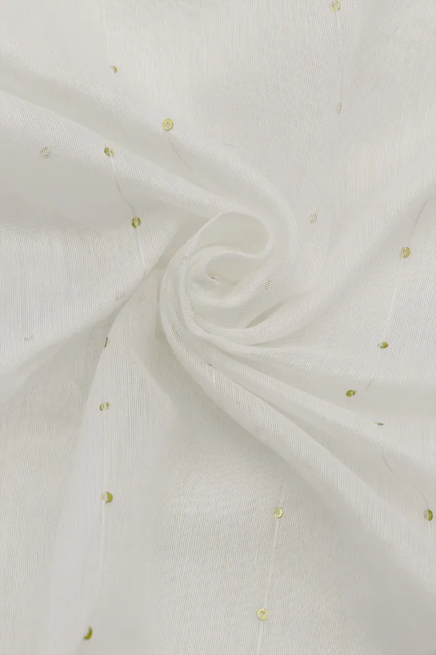 Teejh Rings Teejh Snowfall White Box Handloom Sequin Saree