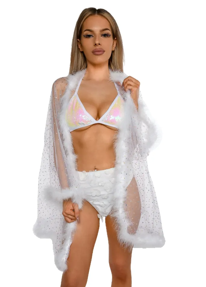 THE LUMI SHOP Fuzzy Kimono Polka Dot Sparkle Earrings