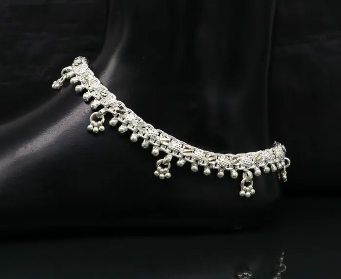 10 sterling silver solid customized design ankle bracelet foot bracelet anklet vintage antique design tribal belly dance jewelry ank324 TRIBAL ORNAMENTS Bracelets
