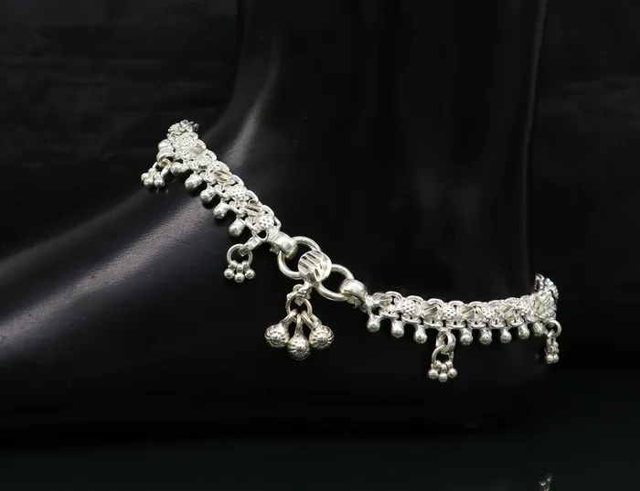 10 sterling silver solid customized design ankle bracelet foot bracelet anklet vintage antique design tribal belly dance jewelry ank324 TRIBAL ORNAMENTS Bracelets