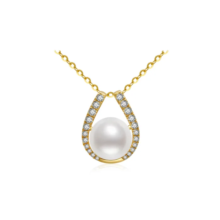 18K Solid Gold Diamond Hanadama Akoya Pearl Necklace KN00201 Pearly Lustre Necklaces 18K Solid Gold Diamond Hanadama Akoya Pearl Necklace KN00201 Pearly Lustre Necklaces