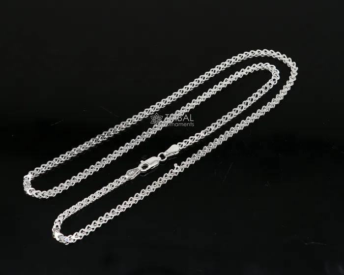 3mm 1820 solid 925 sterling silver handmade modern trendy design wheat chain necklace giving it a distinctive and stylish look ch234 TRIBAL ORNAMENTS Necklaces 3mm 1820 solid 925 sterling silver handmade modern trendy design wheat chain necklace giving it a distinctive and stylish look ch234 TRIBAL ORNAMENTS Necklaces
