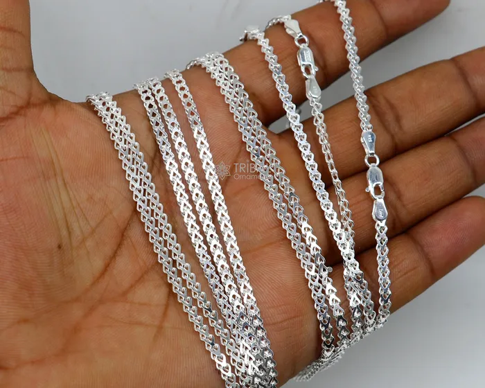 3mm 1820 solid 925 sterling silver handmade modern trendy design wheat chain necklace giving it a distinctive and stylish look ch234 TRIBAL ORNAMENTS Necklaces 3mm 1820 solid 925 sterling silver handmade modern trendy design wheat chain necklace giving it a distinctive and stylish look ch234 TRIBAL ORNAMENTS Necklaces