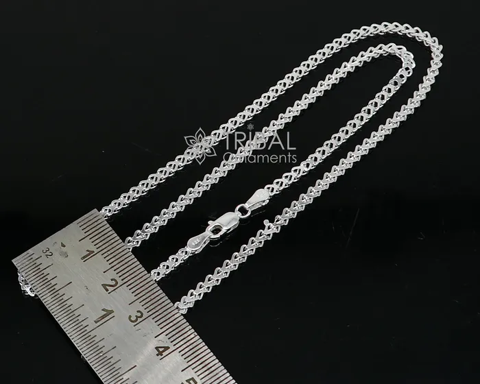 3mm 1820 solid 925 sterling silver handmade modern trendy design wheat chain necklace giving it a distinctive and stylish look ch234 TRIBAL ORNAMENTS Necklaces 3mm 1820 solid 925 sterling silver handmade modern trendy design wheat chain necklace giving it a distinctive and stylish look ch234 TRIBAL ORNAMENTS Necklaces