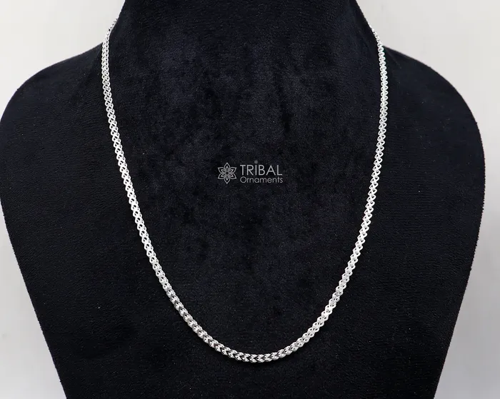 3mm 1820 solid 925 sterling silver handmade modern trendy design wheat chain necklace giving it a distinctive and stylish look ch234 TRIBAL ORNAMENTS Necklaces 3mm 1820 solid 925 sterling silver handmade modern trendy design wheat chain necklace giving it a distinctive and stylish look ch234 TRIBAL ORNAMENTS Necklaces