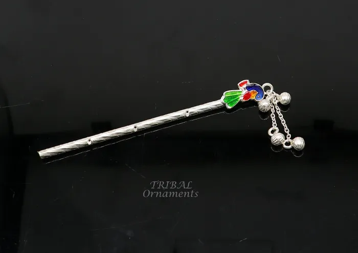 4 inches sterling silver handmade idol baby Krishna small flute silver Bansuri Laddu Gopala flute little Krishna flute puja art su961 TRIBALORNAMENT Necklaces 4 inches sterling silver handmade idol baby Krishna small flute silver Bansuri Laddu Gopala flute little Krishna flute puja art su961 TRIBALORNAMENT Necklaces
