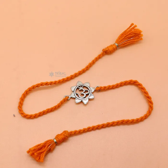925 Sterling silver AUM or OM mantra Rakhi bracelet best gift for your brothers on special Rakshabandhan rk309 TRIBAL ORNAMENTS Bracelets 925 Sterling silver AUM or OM mantra Rakhi bracelet best gift for your brothers on special Rakshabandhan rk309 TRIBAL ORNAMENTS Bracelets